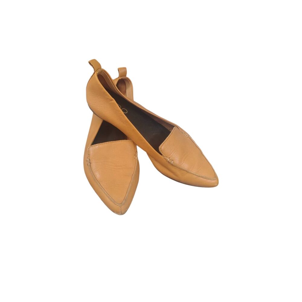 Aldo Tan Leather Pointed Toe Loafers Women’s Size 7 Slip On Flats